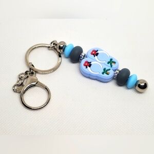 Blue Flip Flop Keychain Accessory